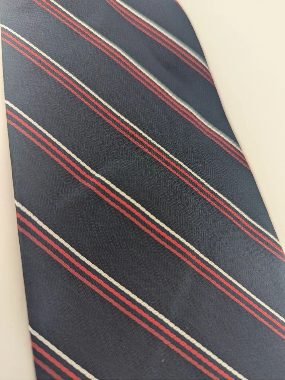 6 Pack Career Cravats Navy Red Silver Striped Clip-On Tie #36020 3.5x18